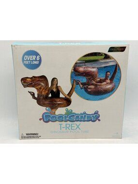 PoolCandy T-Rex Dinosaur Pool Tube Over 6 Feet Long Heavy-Duty PVC Vinyl Holds U